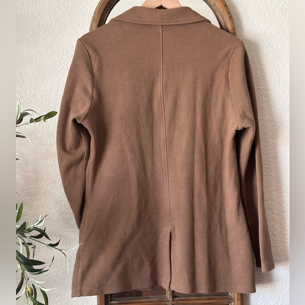Matty M Camel Brown Knit Blazer Jacket – Size XL - Picture 3 of 7